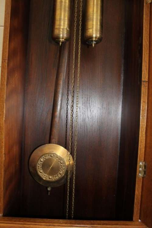 A SPECTACULAR RARE ANTIQUE GERMAN HAWINA SOLID OAK LONG CASE CLOCK w/ MOVEMENT BY HANS WINTERHALDEN