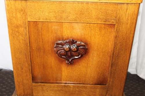 A SPECTACULAR RARE ANTIQUE GERMAN HAWINA SOLID OAK LONG CASE CLOCK w/ MOVEMENT BY HANS WINTERHALDEN
