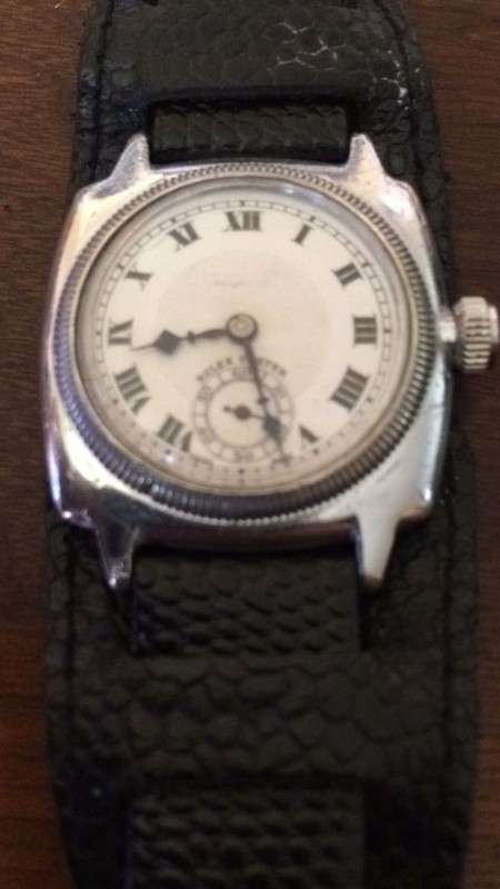 A SPECTACULAR & VERY RARE ANTIQUE (c1928) "ROLEX OYSTER CUSHION" STAINLESS STEEL GENTS WRIST WATCH