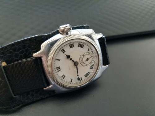 A SPECTACULAR & VERY RARE ANTIQUE (c1928) "ROLEX OYSTER CUSHION" STAINLESS STEEL GENTS WRIST WATCH