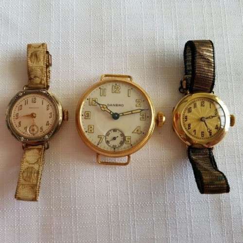 THREE SPECTACULAR VINTAGE TRENCH WATCHES INCLUDING TWO LADIES & ONE GENTS WATCH