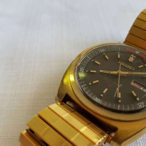 A STUNNING VINTAGE GOLD PLATED SEIKO AUTOMATIC "BELL-MATIC" (MODEL 4006-6031) GENTS WRIST WATCH