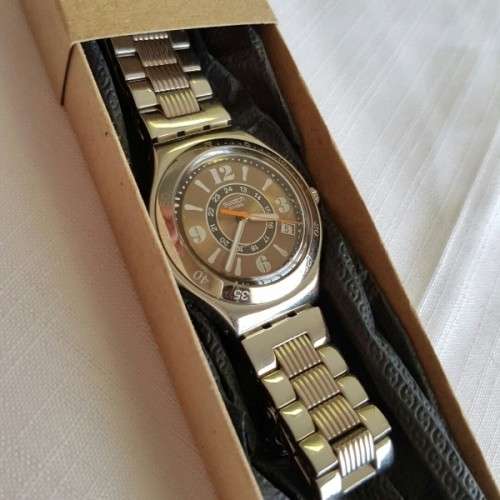 AN AWESOME ORIGINAL SWATCH "IRONY" (MODEL SR626SW) STAINLESS STEEL UNISEX SPORTS WRIST WATCH