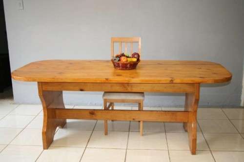 An Awesome 6-Seater Solid Wooden Kitchen/ Patio Dining Table with Loads Of Charm In Great Condition