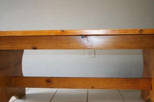 An Awesome 6-Seater Solid Wooden Kitchen/ Patio Dining Table with Loads Of Charm In Great Condition