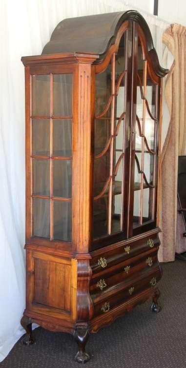 A MAGNIFICENT (X-TALL) ANTIQUE "GABLED" SOLID STINK-WOOD BALL & CLAW CABINET IN STUNNING CONDITION