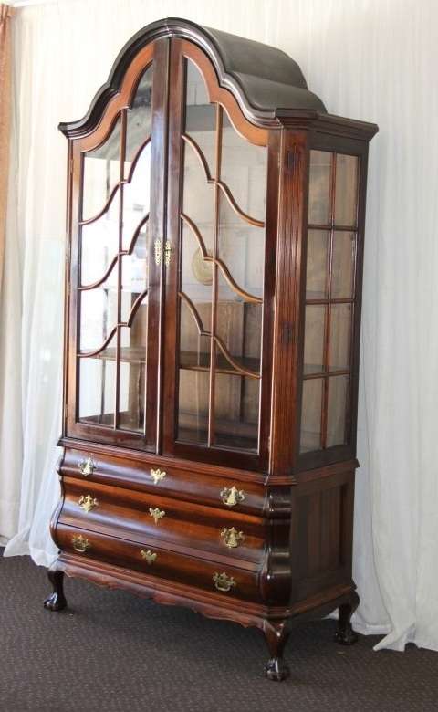 A MAGNIFICENT (X-TALL) ANTIQUE "GABLED" SOLID STINK-WOOD BALL & CLAW CABINET IN STUNNING CONDITION