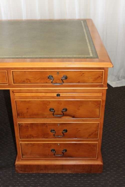 A MAGNIFICENT ORIGINAL "GORDON FRASER" YEW WOOD CHIPPENDALE PARTNERS DESK AND CHAIR - WOW!!!!