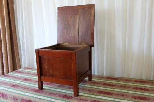 An awesome antique Edwardian solid Teak commode/ potty toilet chair in great condition | RS17