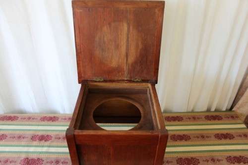 An awesome antique Edwardian solid Teak commode/ potty toilet chair in great condition | RS17