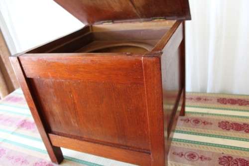 An awesome antique Edwardian solid Teak commode/ potty toilet chair in great condition | RS17