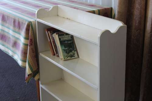AN AWESOME VINTAGE PAINTED BOOK CASE - IDEAL FOR A STUDY OR KIDS BEDROOM