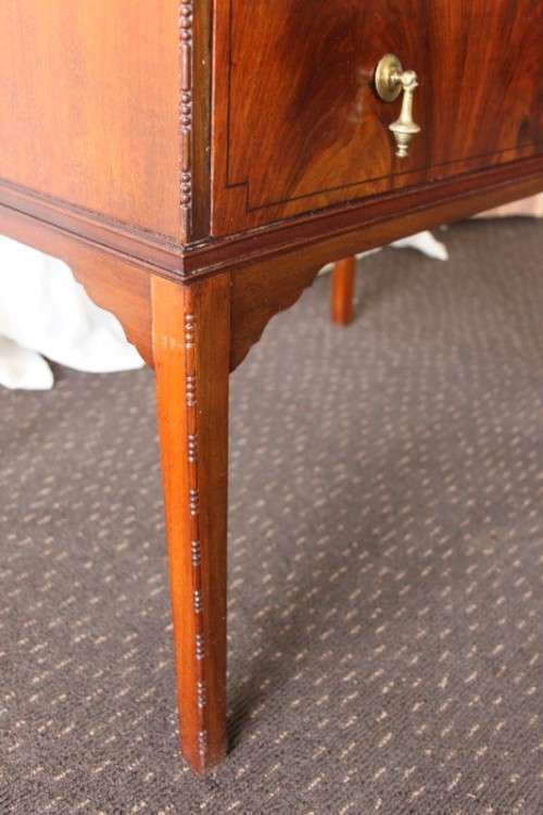 A MAGNIFICENT ANTIQUE FLIP-TOP WRITING DESK WITH TWO DRAWERS AND INLAY DETAILING
