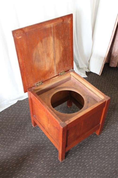 An awesome antique Edwardian solid Teak commode/ potty toilet chair in great condition | RS17