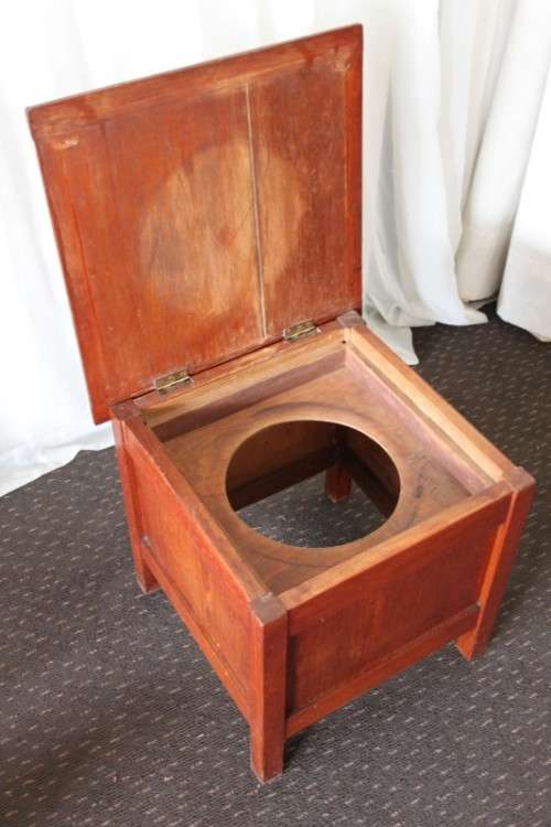 An awesome antique Edwardian solid Teak commode/ potty toilet chair in great condition | RS17