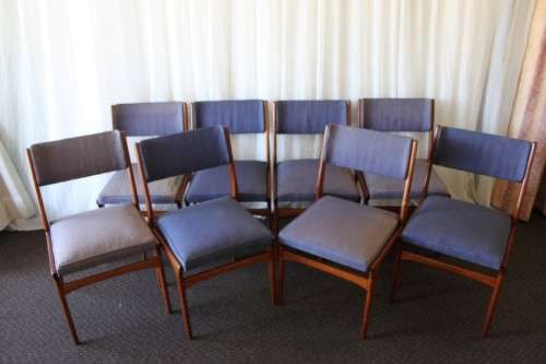 A FABULOUS COLLECTION OF 8x STUNNING RETRO (SOLID IMBUIA) VISITORS/ DINING CHAIRS bid/chair
