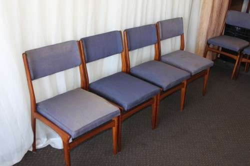 A FABULOUS COLLECTION OF 8x STUNNING RETRO (SOLID IMBUIA) VISITORS/ DINING CHAIRS bid/chair