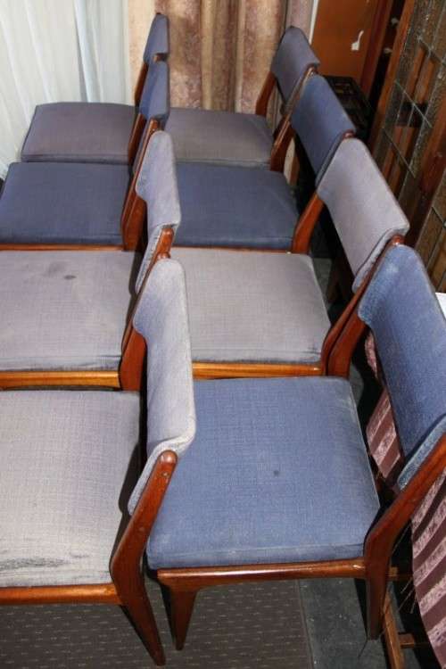 A FABULOUS COLLECTION OF 8x STUNNING RETRO (SOLID IMBUIA) VISITORS/ DINING CHAIRS bid/chair