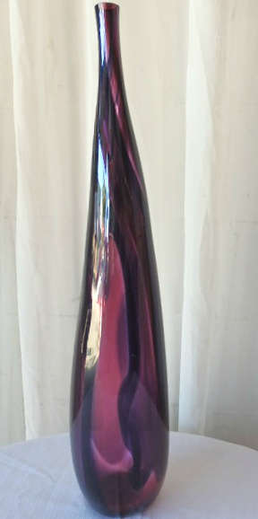 AN INCREDIBLE TALL SIGNED HAND-BLOWN GLASS "CONTEMPORARY ART GLASS" VASE IN SUPERB CONDITION