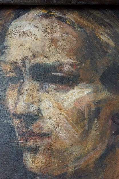 TWO BEAUTIFULLY FRAMED "PORTRAIT" OIL ON BOARD PAINTINGS OF A MAN AND WOMAN bid/painting