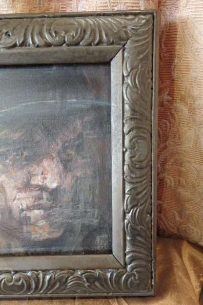 TWO BEAUTIFULLY FRAMED "PORTRAIT" OIL ON BOARD PAINTINGS OF A MAN AND WOMAN bid/painting