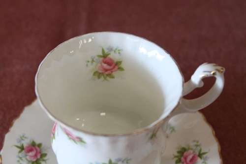 A BEAUTIFUL VINTAGE ROYAL ALBERT FINE BONE CHINA "FORGET-ME-NOT ROSE" CUP & SAUCER DUO - GORGEOUS!!