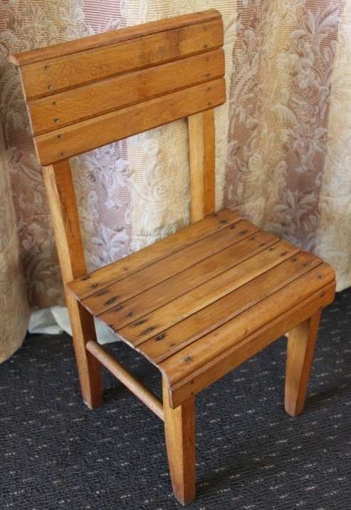 TWO INCREDIBLE AND BEAUTIFULLY MADE ANTIQUE? WOODEN KIDDIES CHAIRS IN GOOD CONDITION bid/chair