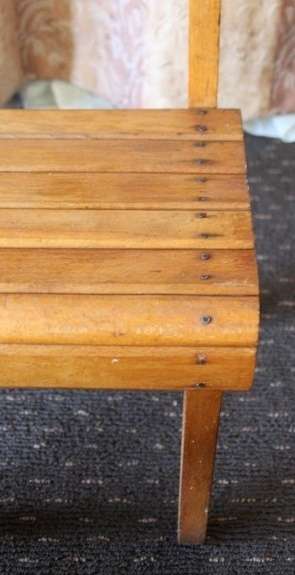 TWO INCREDIBLE AND BEAUTIFULLY MADE ANTIQUE? WOODEN KIDDIES CHAIRS IN GOOD CONDITION bid/chair