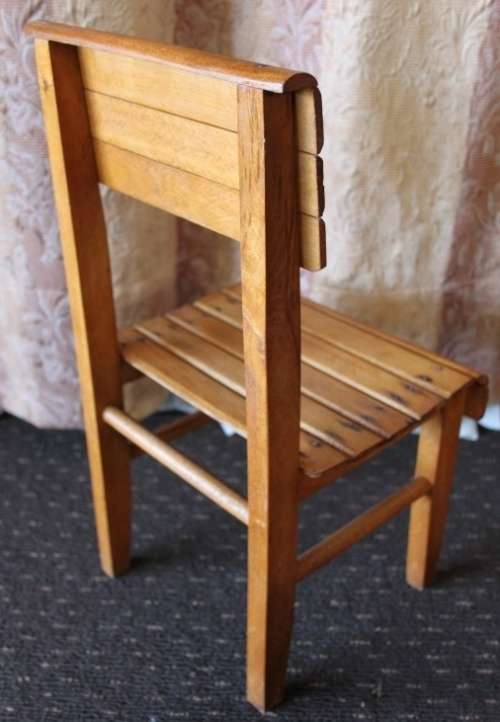 TWO INCREDIBLE AND BEAUTIFULLY MADE ANTIQUE? WOODEN KIDDIES CHAIRS IN GOOD CONDITION bid/chair