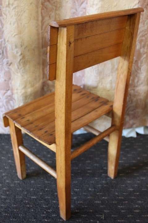 TWO INCREDIBLE AND BEAUTIFULLY MADE ANTIQUE? WOODEN KIDDIES CHAIRS IN GOOD CONDITION bid/chair