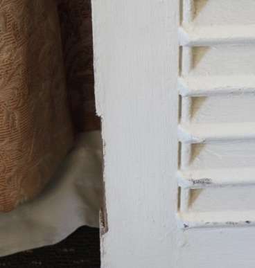 A FANTASTIC PAIR OF "WHITE" SOLID TEAK WINDOW "SHUTTERS" IN GREAT CONDITION