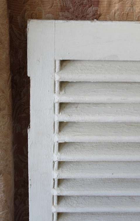 AN AWESOME PAIR OF "WHITE" SOLID TEAK WINDOW "SHUTTERS" IN GREAT CONDITION