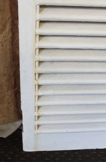 AN AWESOME PAIR OF "WHITE" SOLID TEAK WINDOW "SHUTTERS" IN GREAT CONDITION