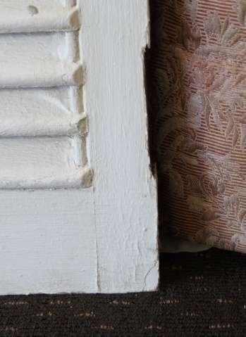AN AWESOME PAIR OF "WHITE" SOLID TEAK WINDOW "SHUTTERS" IN GREAT CONDITION