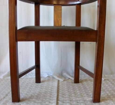 Two stunning antique solid Teak Captain's Chairs w/ period vinyl seats in good condition - Bid/Chair