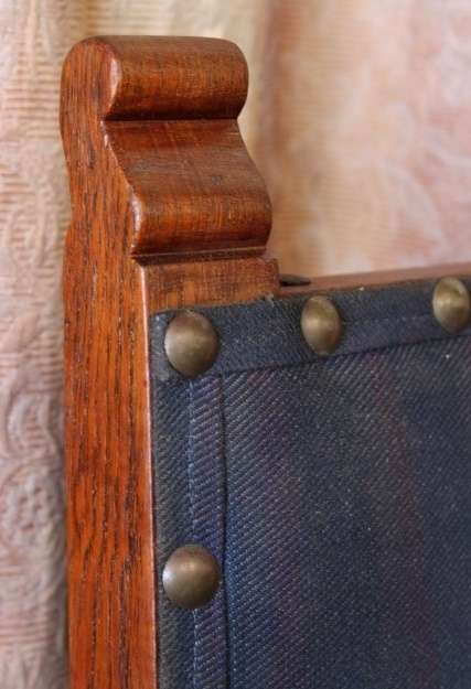 AN INCREDIBLE VINTAGE TEAK OCCASIONAL CHAIR WITH METAL STUDDED DETAILING IN WONDERFUL CONDITION!!!