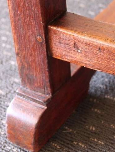 AN INCREDIBLE VINTAGE TEAK OCCASIONAL CHAIR WITH METAL STUDDED DETAILING IN WONDERFUL CONDITION!!!