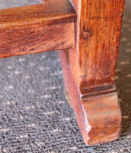 AN INCREDIBLE VINTAGE TEAK OCCASIONAL CHAIR WITH METAL STUDDED DETAILING IN WONDERFUL CONDITION!!!