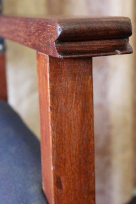 AN INCREDIBLE VINTAGE TEAK OCCASIONAL CHAIR WITH METAL STUDDED DETAILING IN WONDERFUL CONDITION!!!