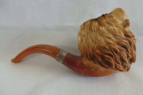 A MAGNIFICENT HAND MADE LION MEERSCHAUM SMOKING PIPE - INCREDIBLE ADDITION TO YOUR COLLECTION