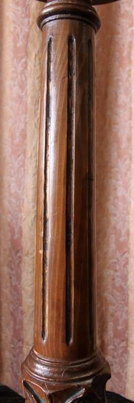 A MAGNIFICENT ANTIQUE SOLID TEAK PEDESTAL STAND w/ EXQUISITE ORNATE CARVED DETAILING
