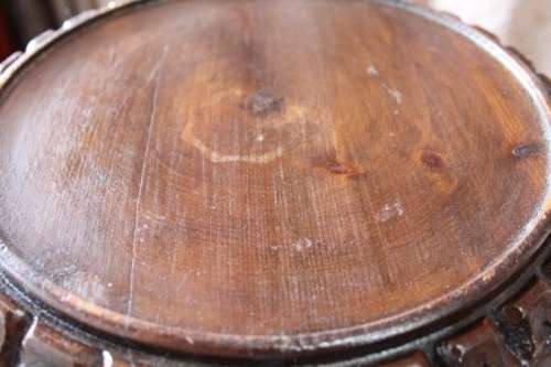 A MAGNIFICENT ANTIQUE SOLID TEAK PEDESTAL STAND w/ EXQUISITE ORNATE CARVED DETAILING