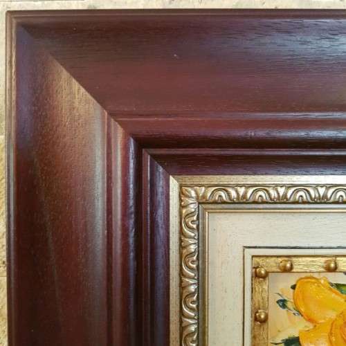 A BEAUTIFULLY FRAMED ORIGINAL SIGNED LYNETTE BARNARD OIL PAINTING WITH BOLD STRIKING COLOURS