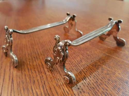 2x magnificent Christofle "Coquille Vendome Shell" Porte Couteaux silver plated knife rests | RS17