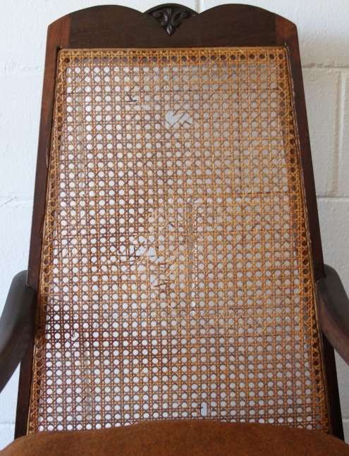 TWO AMAZING VINTAGE SOLID IMBUIA "WICKER BACK" BALL & CLAW OCCASIONAL CHAIRS  bid/chair
