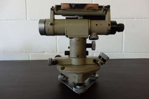 An incredible antique Carl Zeiss Jena theodolite surveyor in the original box with accessories