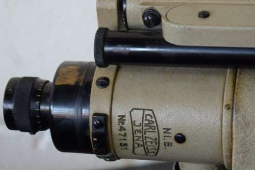 An incredible antique Carl Zeiss Jena theodolite surveyor in the original box with accessories