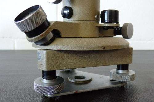 An incredible antique Carl Zeiss Jena theodolite surveyor in the original box with accessories