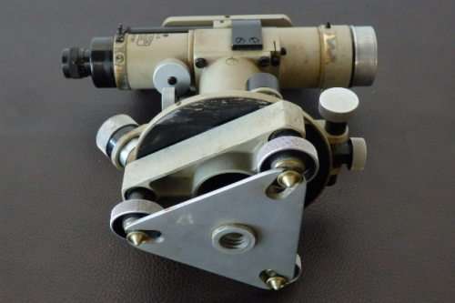 An incredible antique Carl Zeiss Jena theodolite surveyor in the original box with accessories