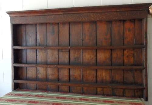 An incredible large antique (c. mid 1800s) oak wall display cabinet w/ three spacious shelves